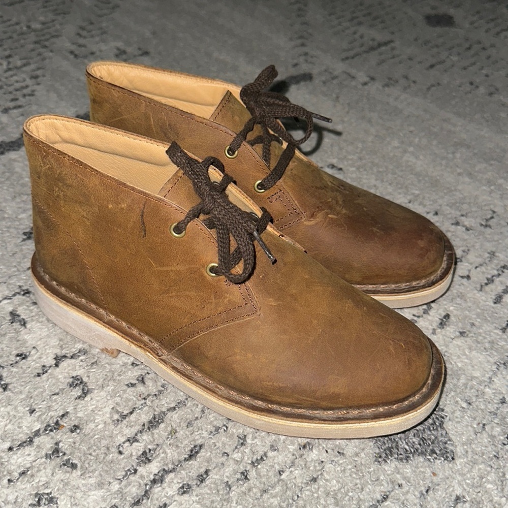 Clarks Brown Kids Leather Desert Boots